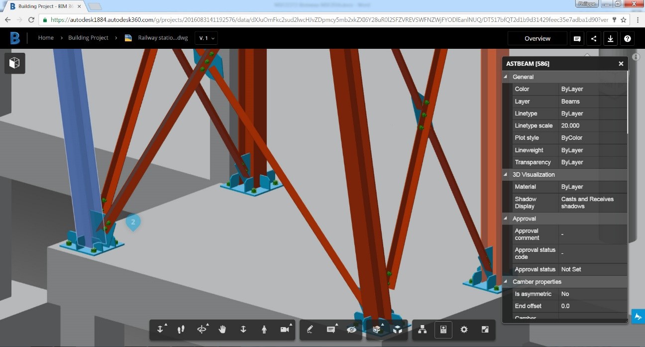 autodesk advance steel beam color