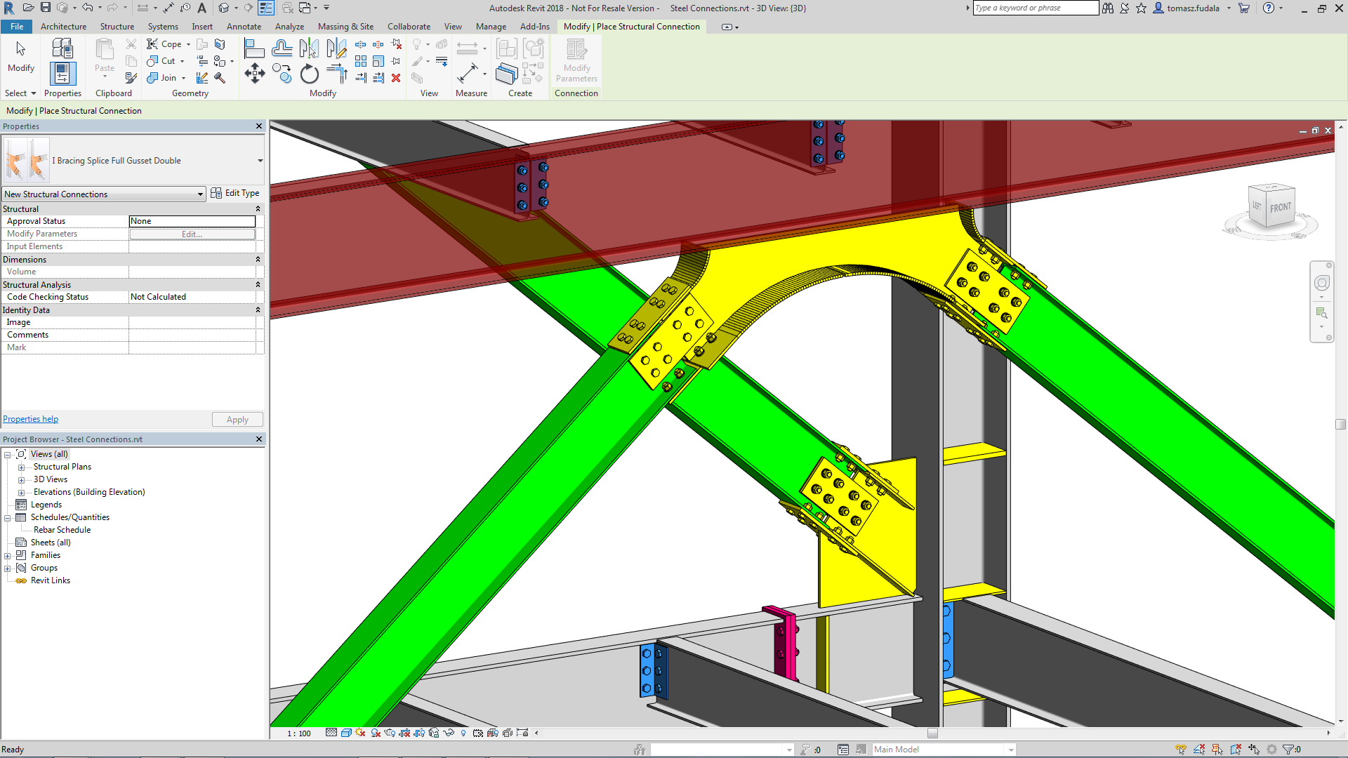 anaylzing connections in autodesk advance steel