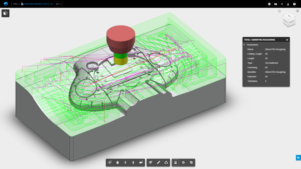 Fig 6. Autodesk Drive allows PowerMill project data to be viewed on cloud-connected devices