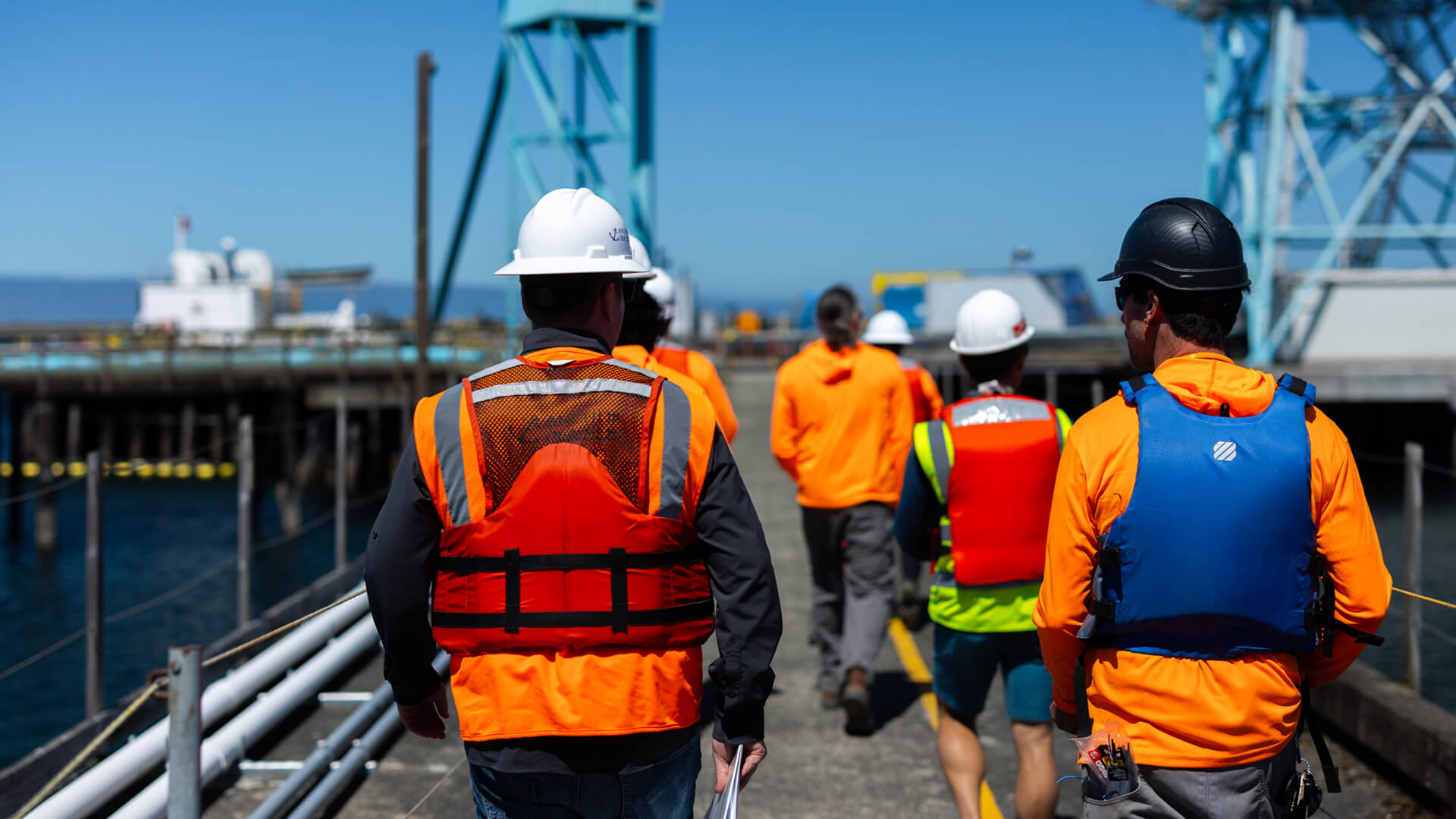 Ebb Carbon employees at a site visit.