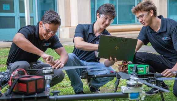 Students at the University of Hawaii Manoa's College of Engineering