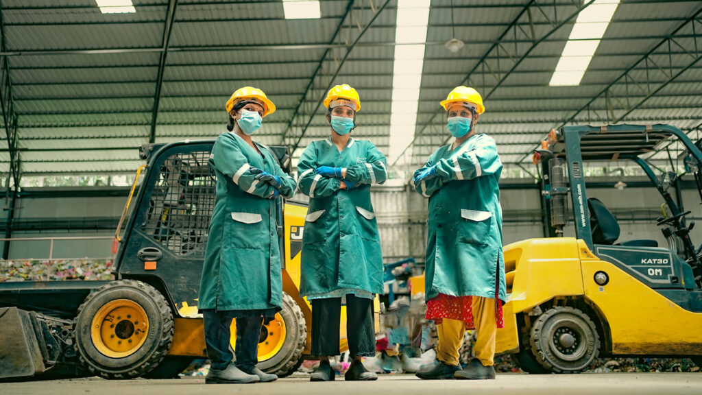 Inside the facility of Green Worms, Kerala, Plastic Waste Management Facility
