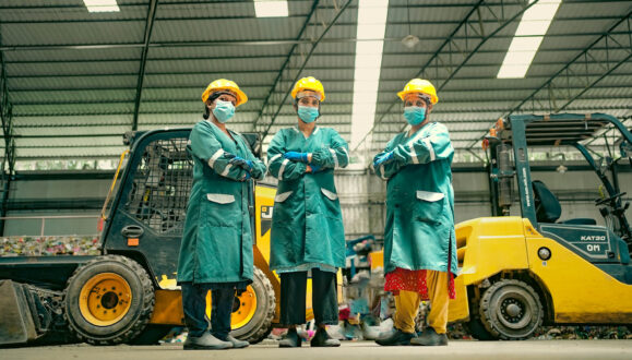 Inside the facility of Green Worms, Kerala, Plastic Waste Management Facility