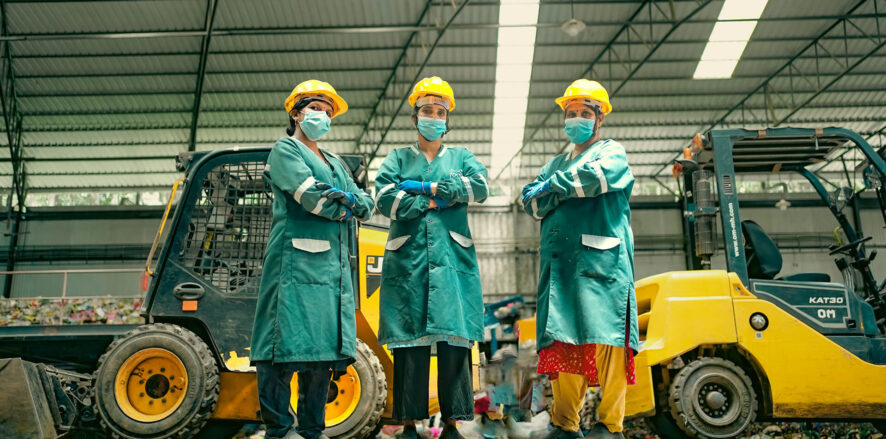 Inside the facility of Green Worms, Kerala, Plastic Waste Management Facility