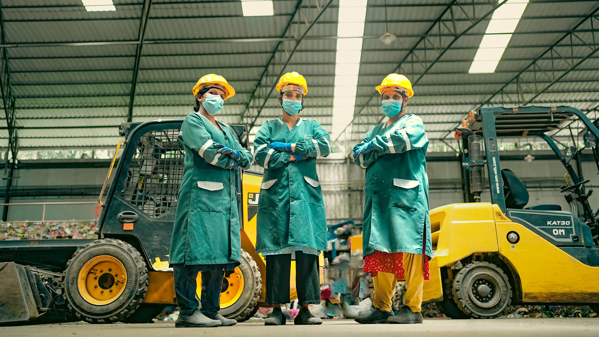 Inside the facility of Green Worms, Kerala, Plastic Waste Management Facility
