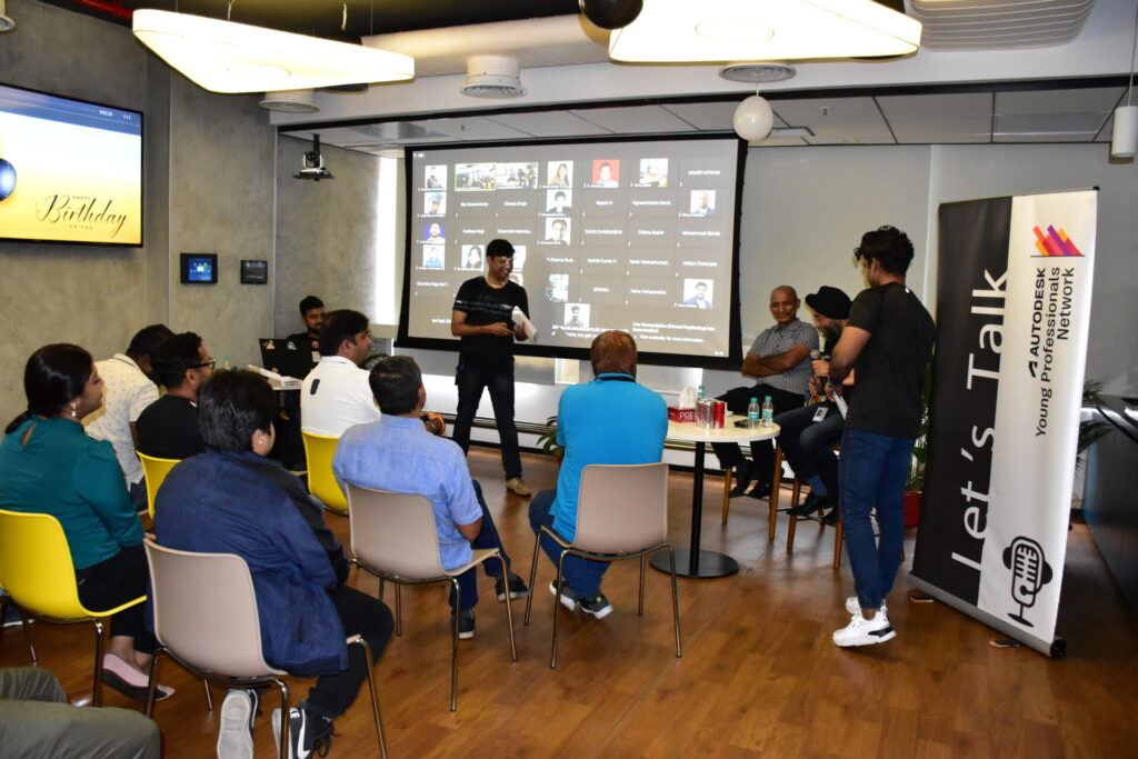 Members of Autodesk Young Professionals Network attend a "Let's Talk" session in Bangalore, India.