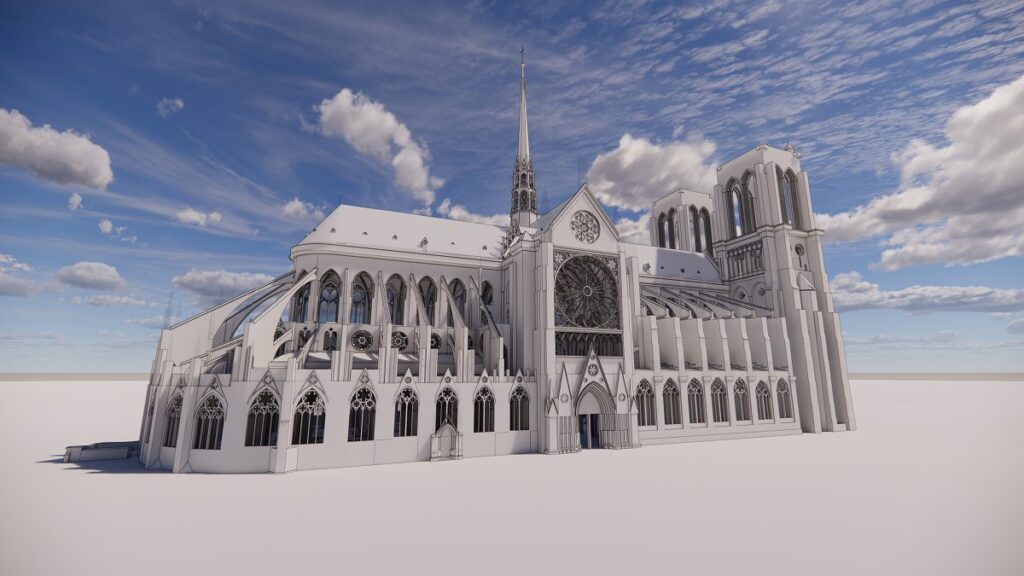 3d model for the restoration of the Notre Dame cathedral in Paris