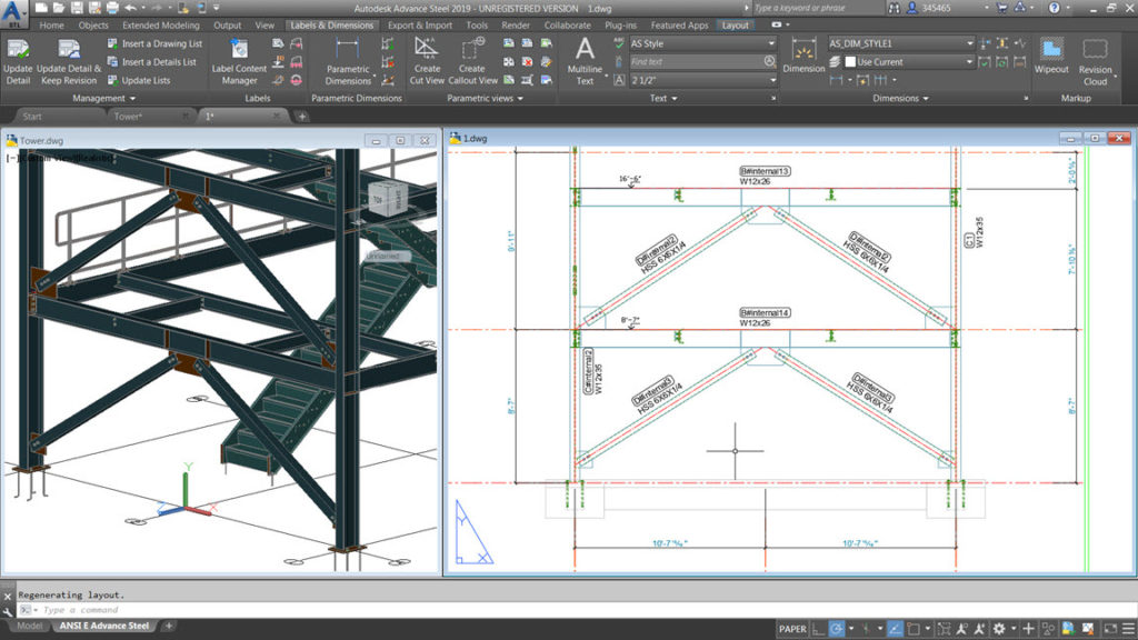 autodesk advance steel beam color