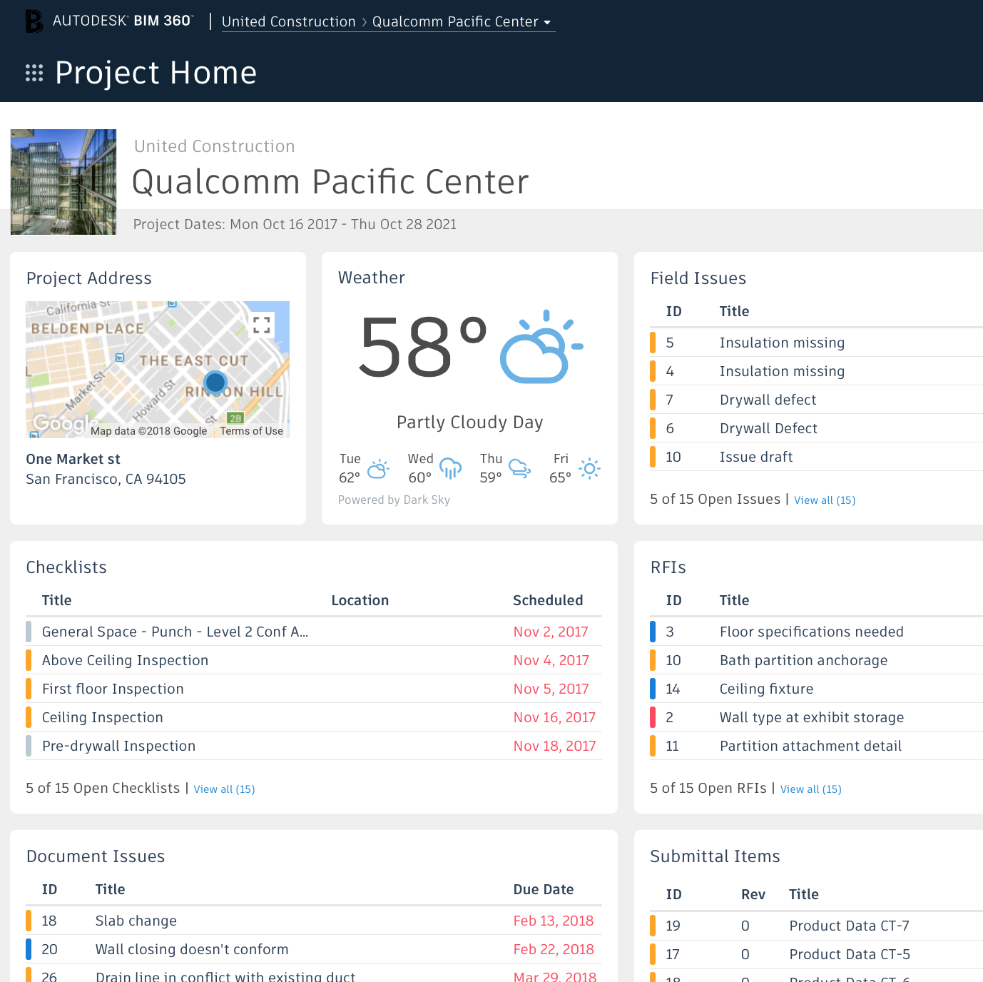 BIM 360 Project Home is Live - BIM 360 Release Notes