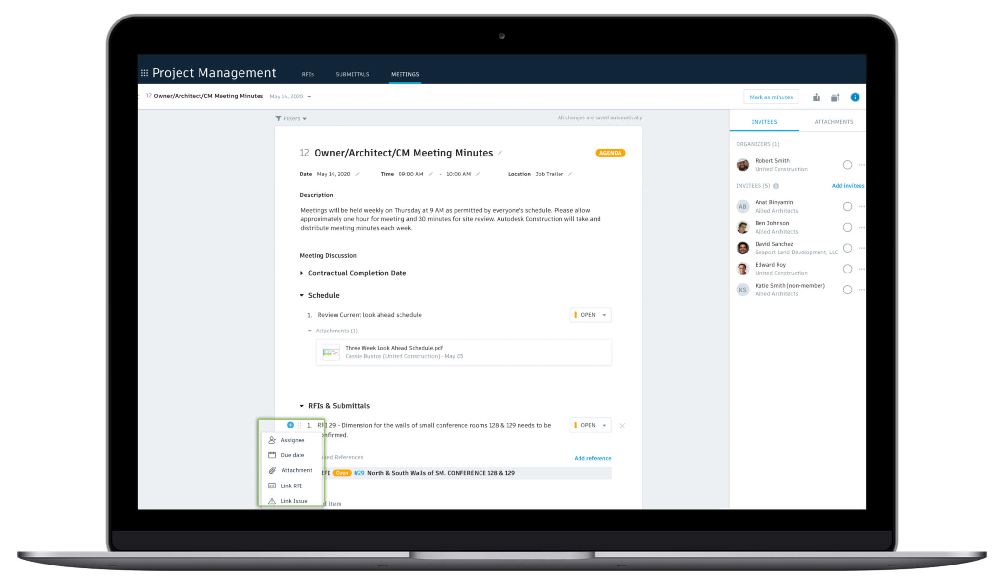 Project Management Updates - Issue & RFI Linking in Meetings ...