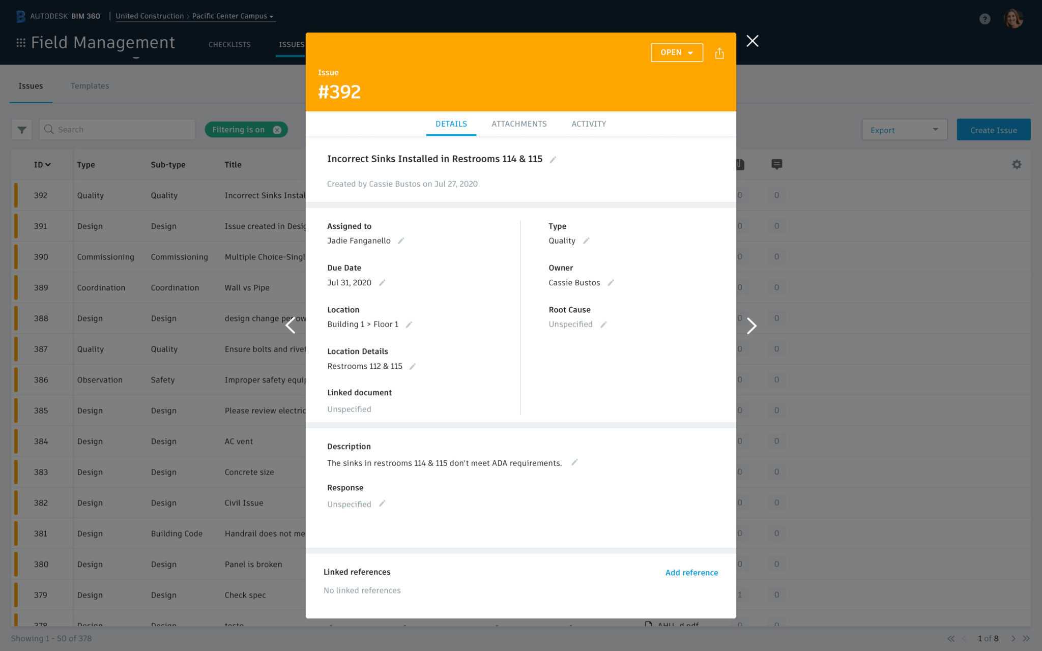 Increase Visibility With Issue Reference Linking - BIM 360 Release Notes