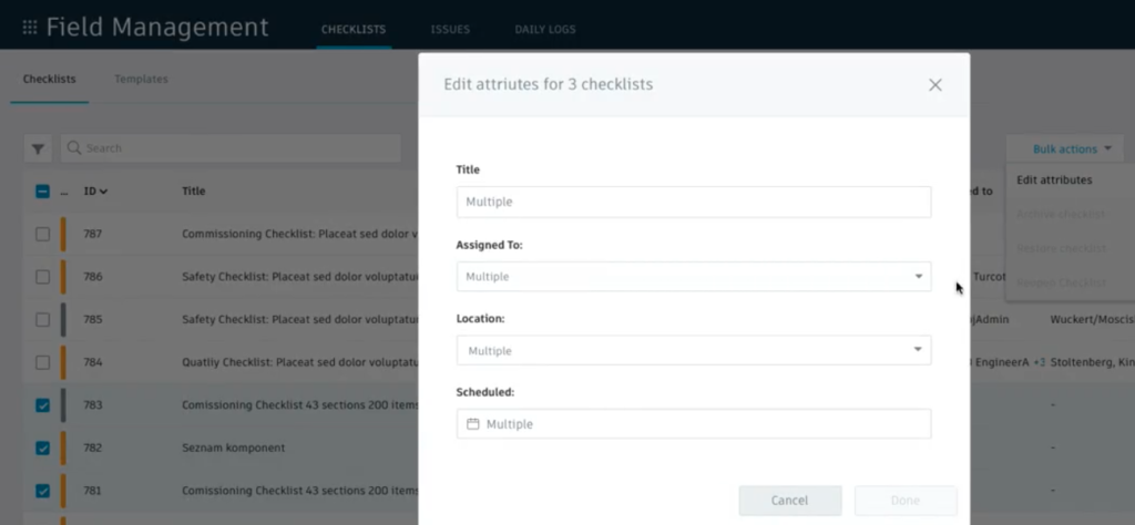 BIM 360 Checklists - New Features Support Better Standardization and ...