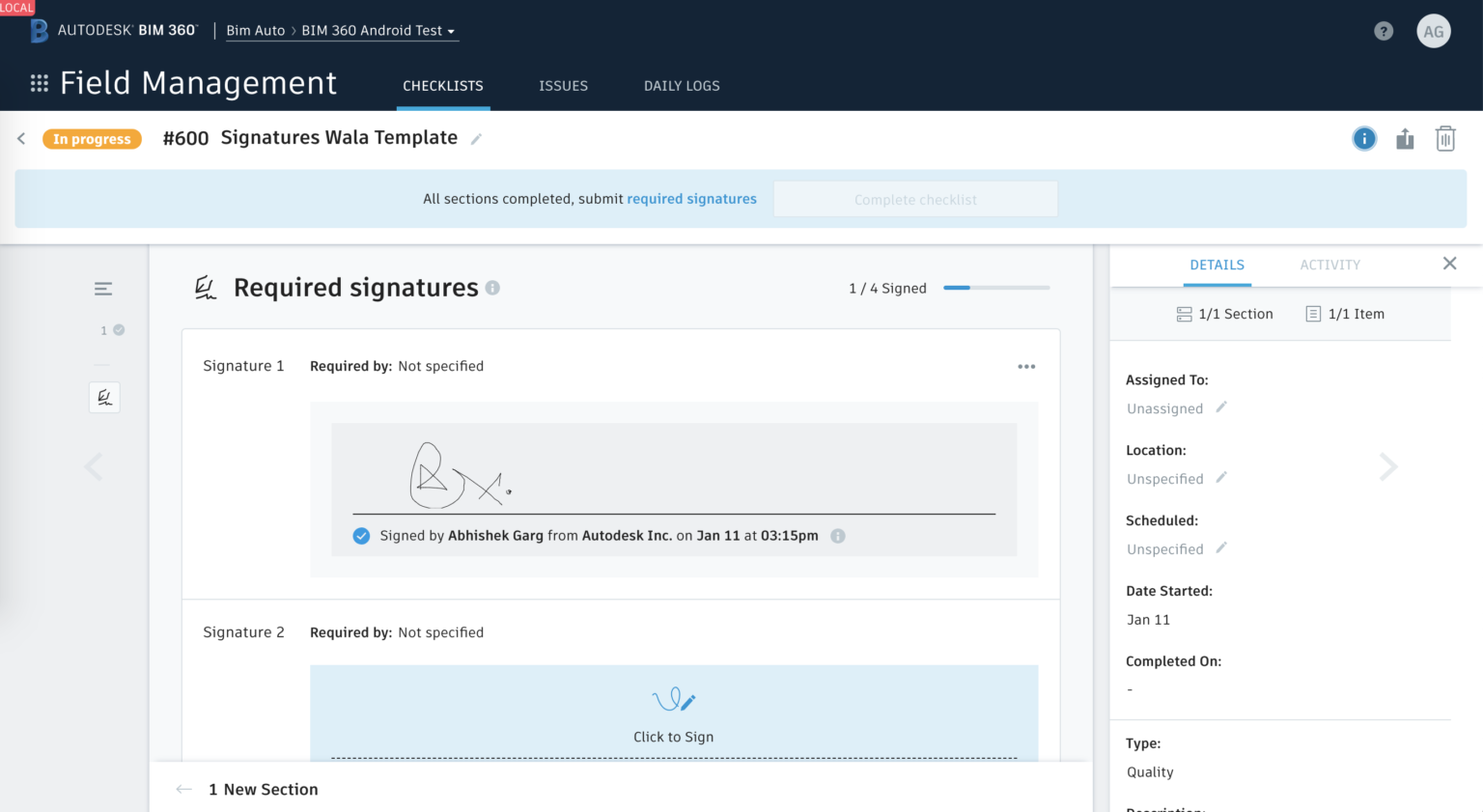 BIM 360 Checklists - New Features Improving Ease of Use - BIM 360 ...