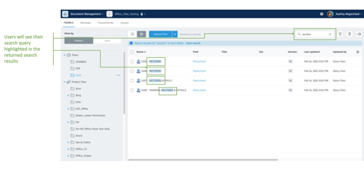 BIM 360 Docs relevance highlights