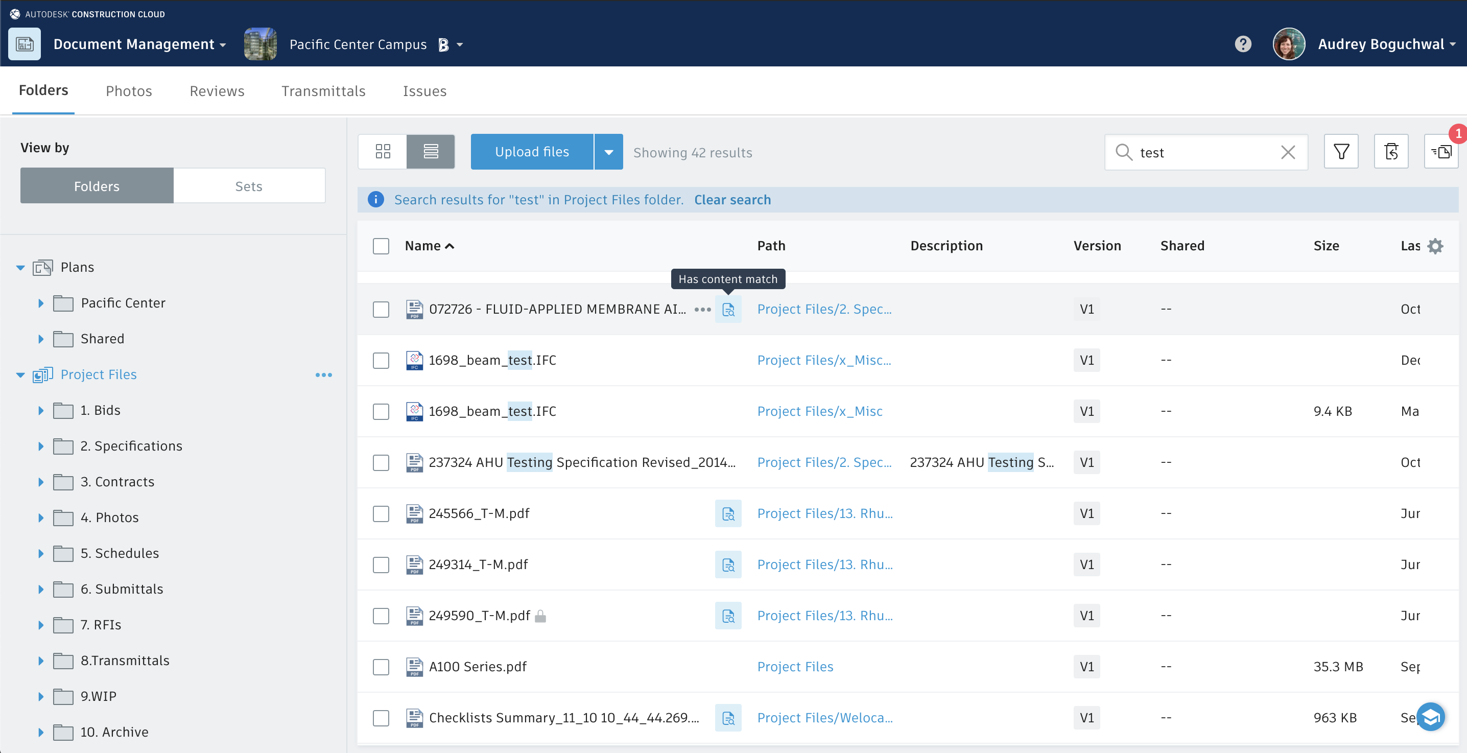 BIM 360 Docs Search, Filter and Custom Attributes Enhancements March