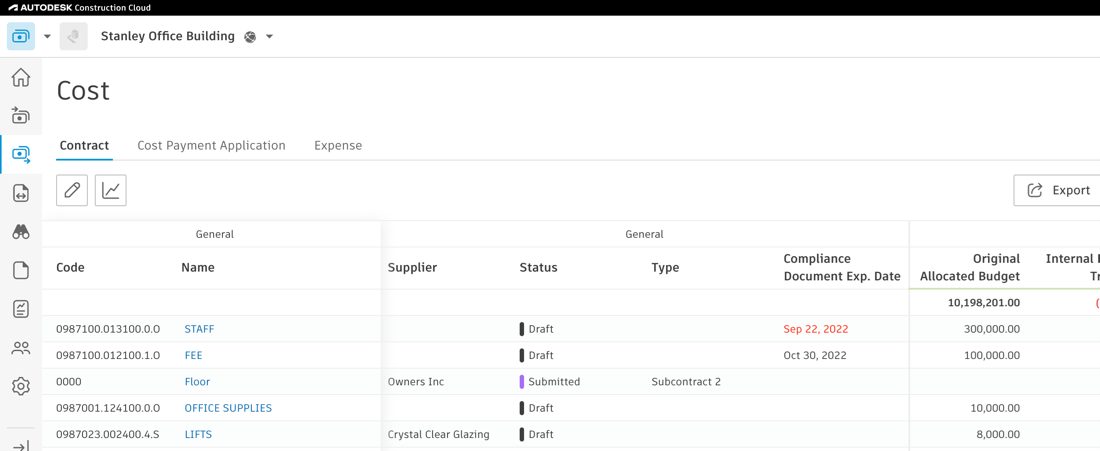 BIM 360 Cost Management - November 2022 - BIM 360 Release Notes