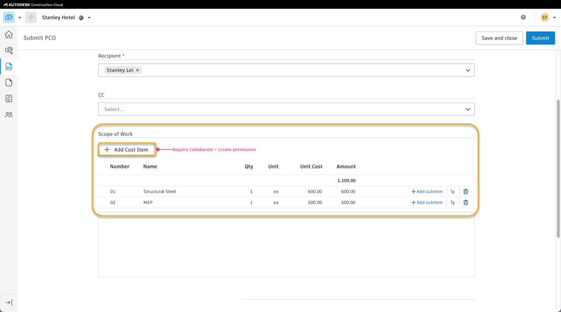 BIM 360 Cost Management - September 2023 - BIM 360 Release Notes