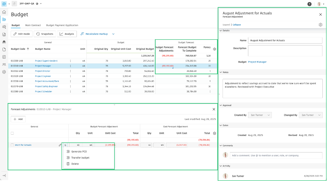 BIM 360 Cost Management - September 2025 - BIM 360 Release Notes