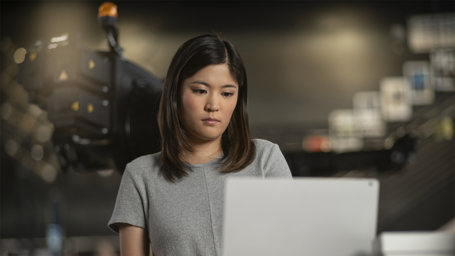 girl working on a laptop