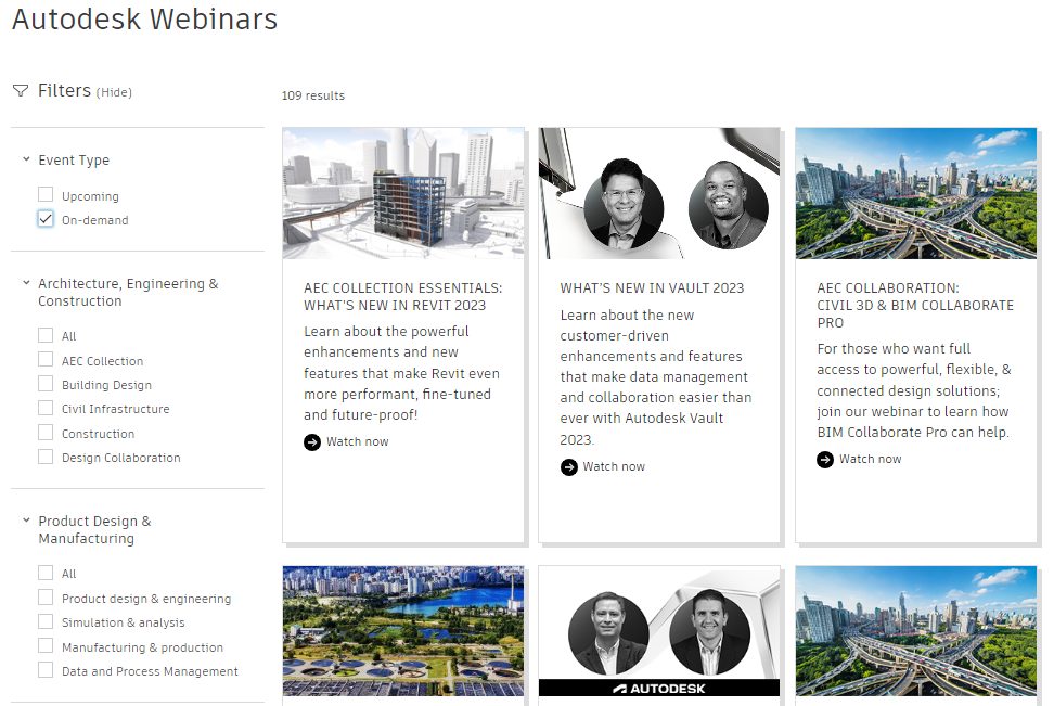 Autodesk webinars