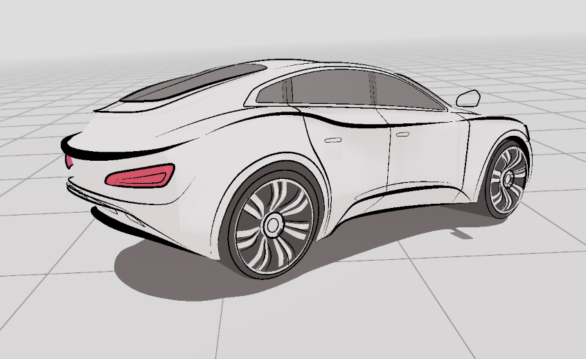 Car sketch in VR