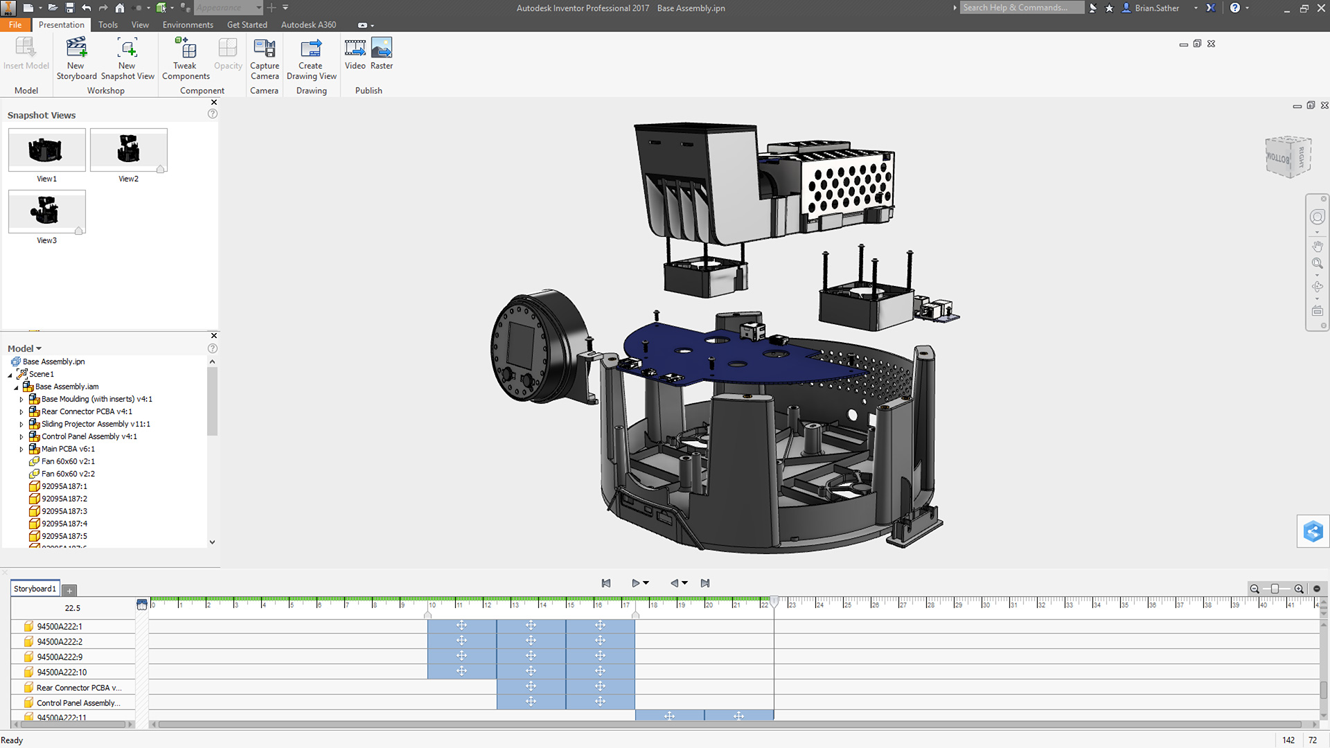 inventor presentation section view