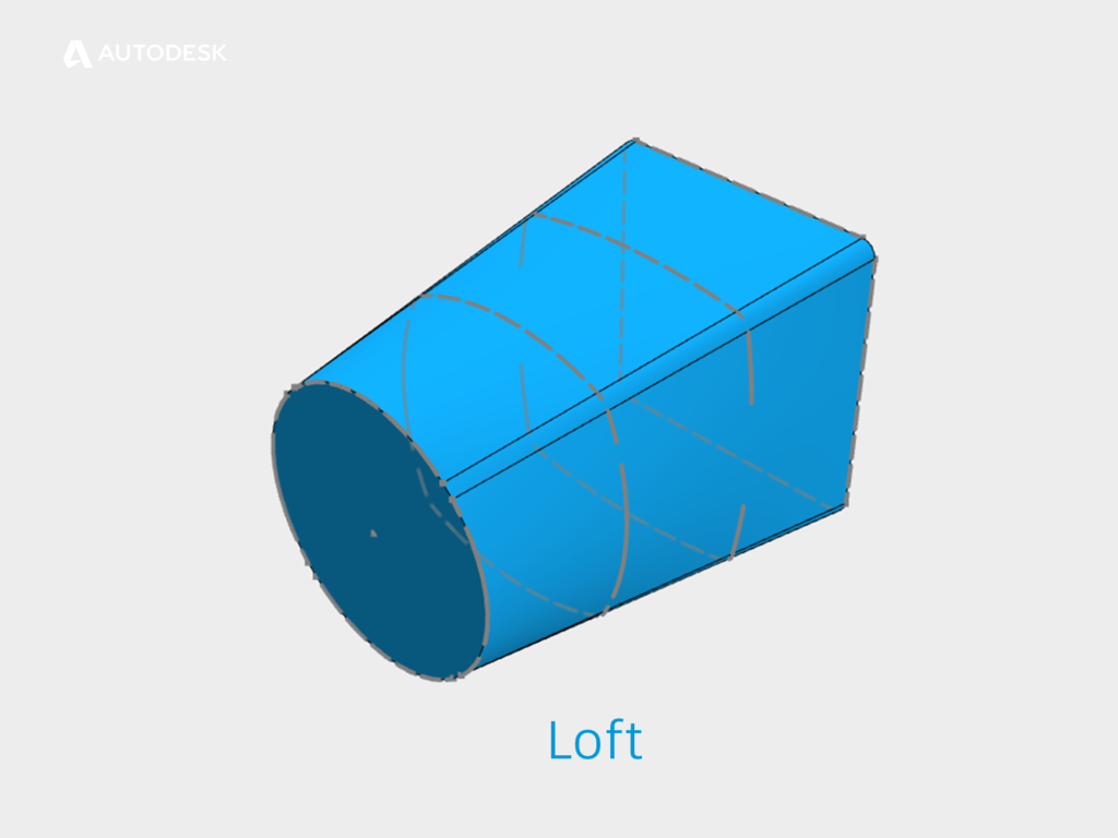 An example of a lofted shape in Autodesk Inventor