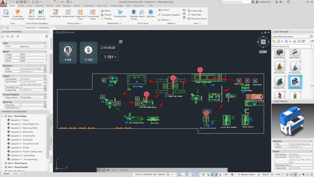 FDU-2020-AutoCAD-Architecture analyse Material flow through your facility