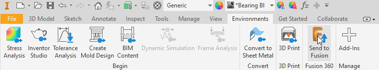 Autodesk Inventor 2022: Send to Fusion 360