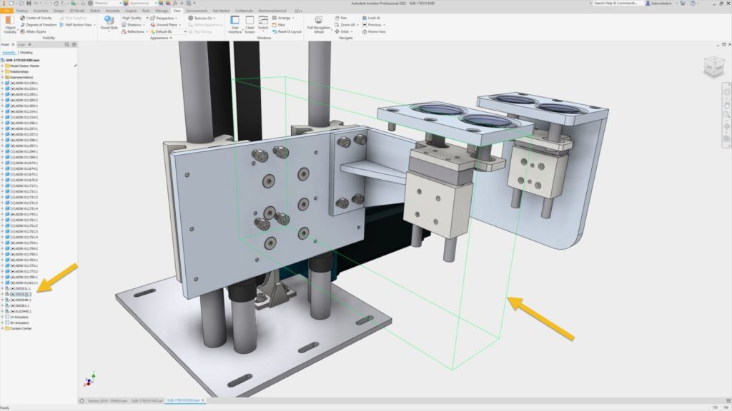 Autodesk Inventor update highlight invisible components 