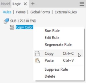 Autodesk Inventor Update copy iLogic rules