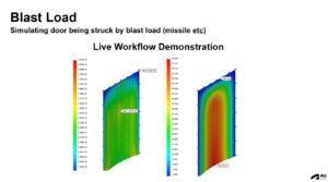 Class slide from 'Up and Running with Inventor Nastran Tops Tips and Workflow' AU class by Wasim Younis. Blast load simulation demonstration.