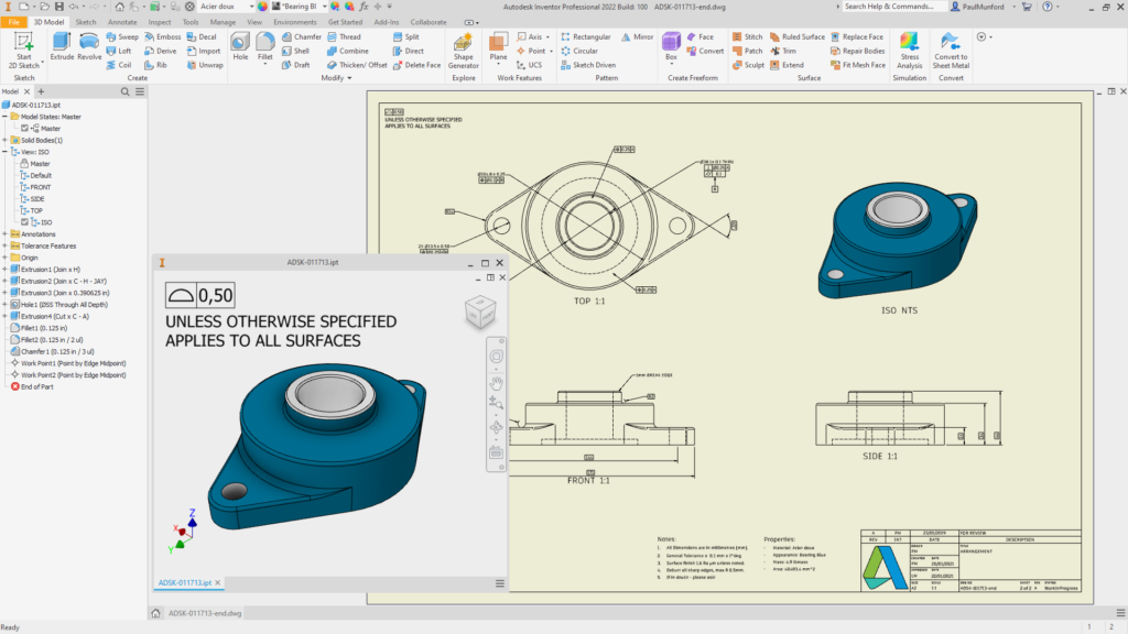 Inventor 2022 Help, Generate 2-D Drawing