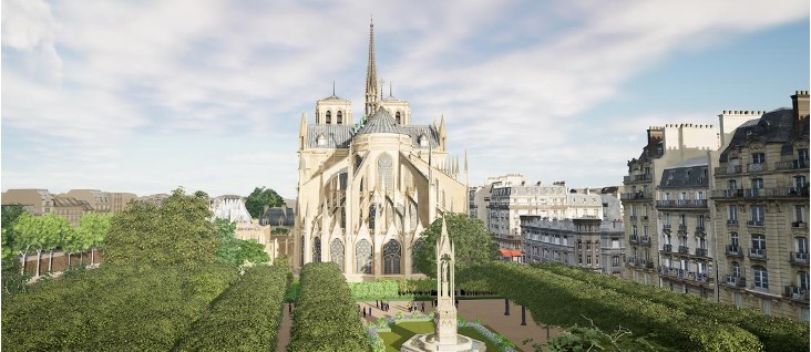 Representación visual del lugar del proyecto - alrededores de Notre-Dame