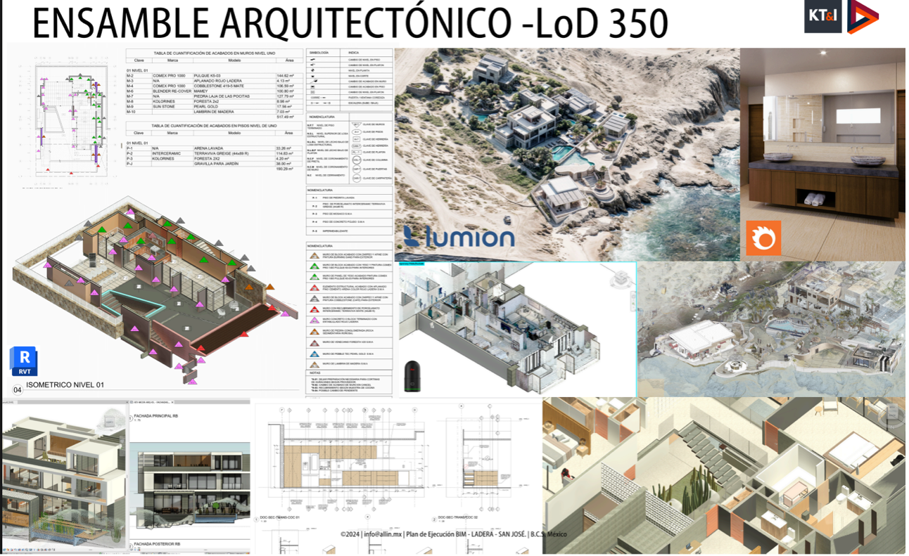 Ensamble arquitectónico estructural-LoD350, imagen cortesía de KT&I