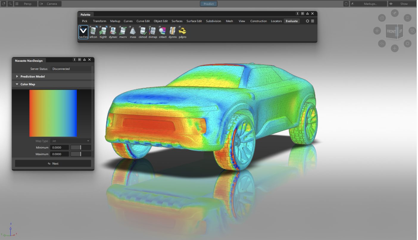 Para los diseñadores de exteriores automotrices, las predicciones de análisis de rendimiento y aerodinámica en túneles de viento basadas en inteligencia artificial de NAVASTO llegarán a Autodesk Alias.