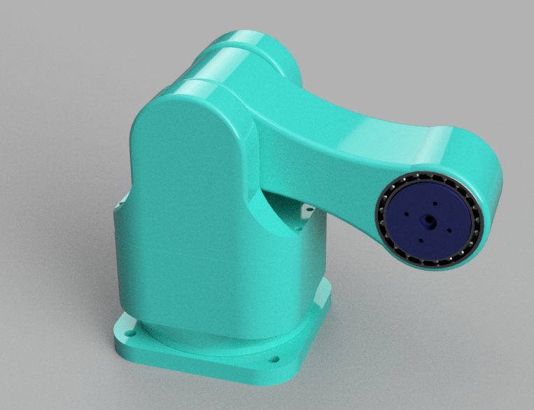 Fusion 360 CAD rendering of robotic arm