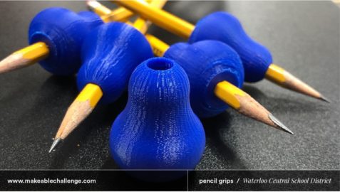Pencil grips from student at Waterloo Central School District