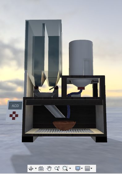 Fusion 360 3d model of a cereal dispenser designed by Julio Garcia