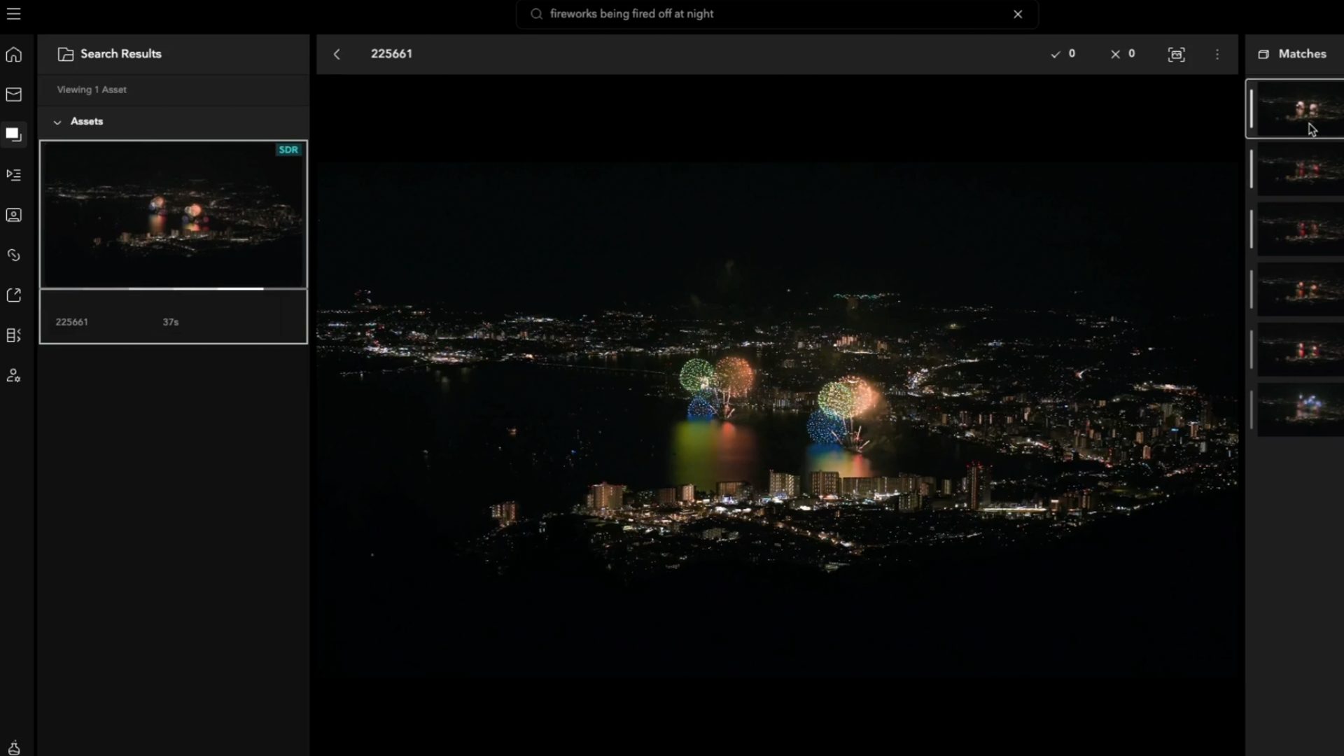Smart Search locating a fireworks moment in Autodesk Flow Capture