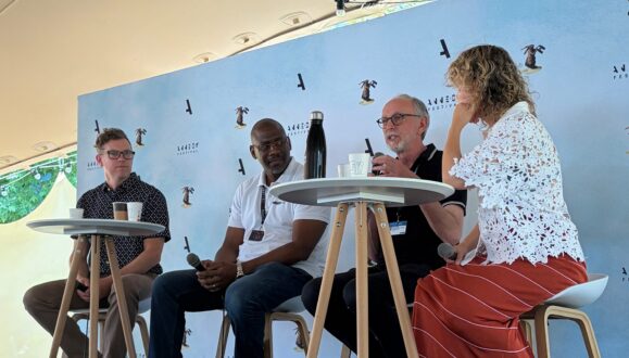 4 panelists discussing AI in animation on stage at Annecy 2026