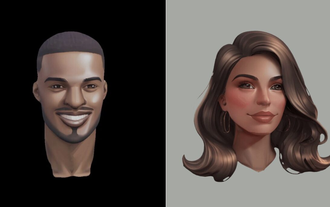 Two head models for video game