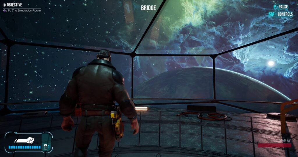 Image of a a character in a space ship from the game "Warship Jolly."