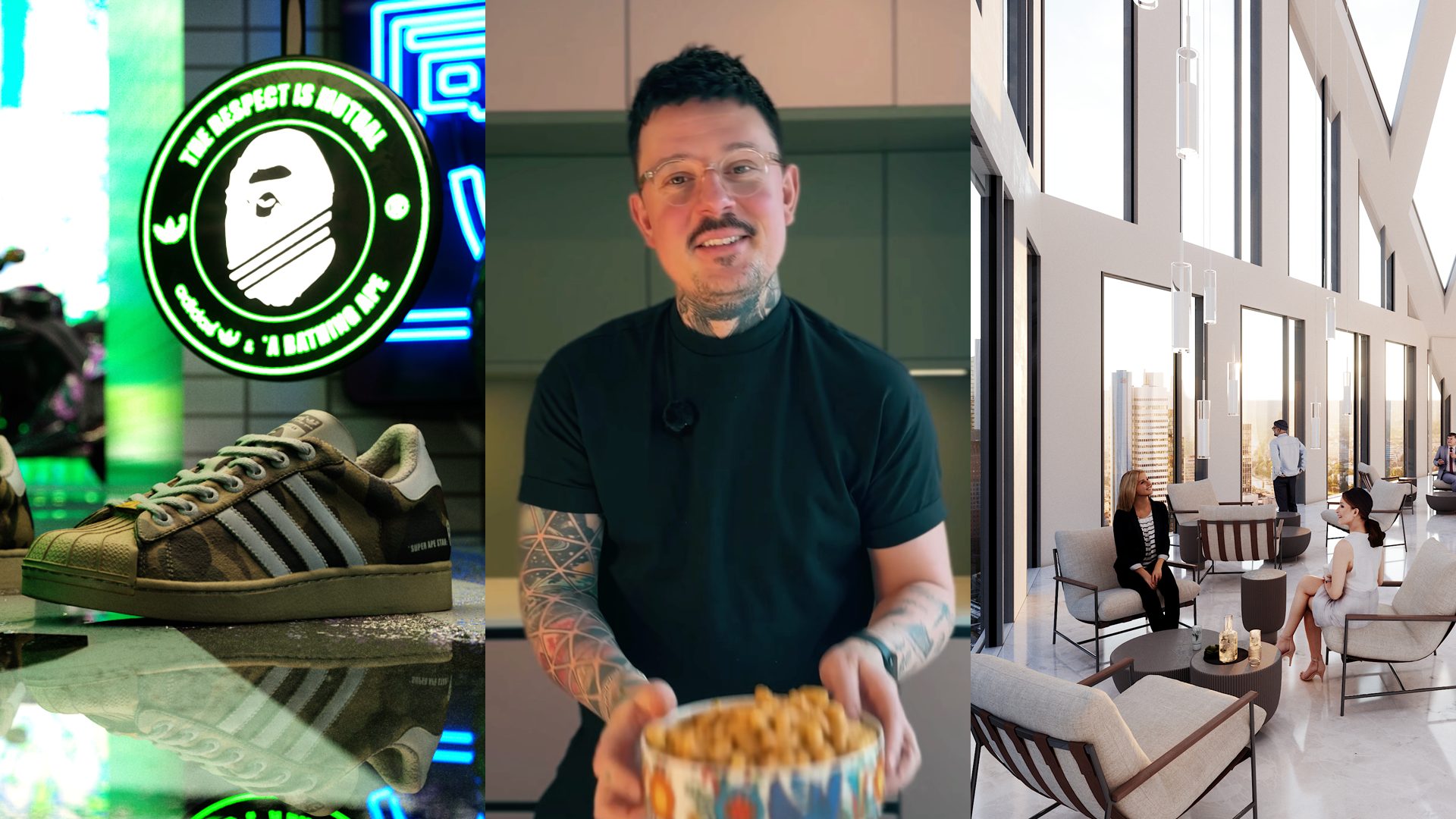 An Adidas shoe render, Patrick Vogel, and a skyscraper