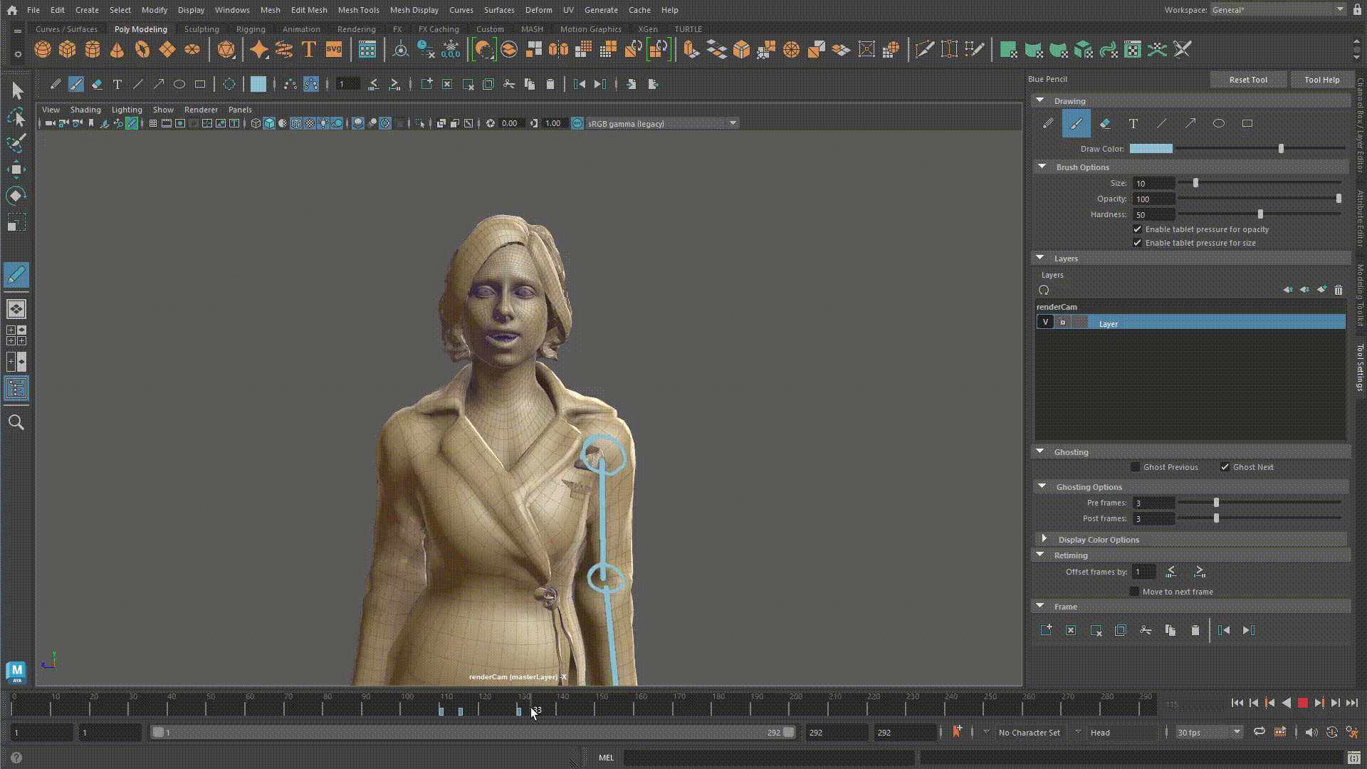 Maya 2023 Blue Pencil Ghosting