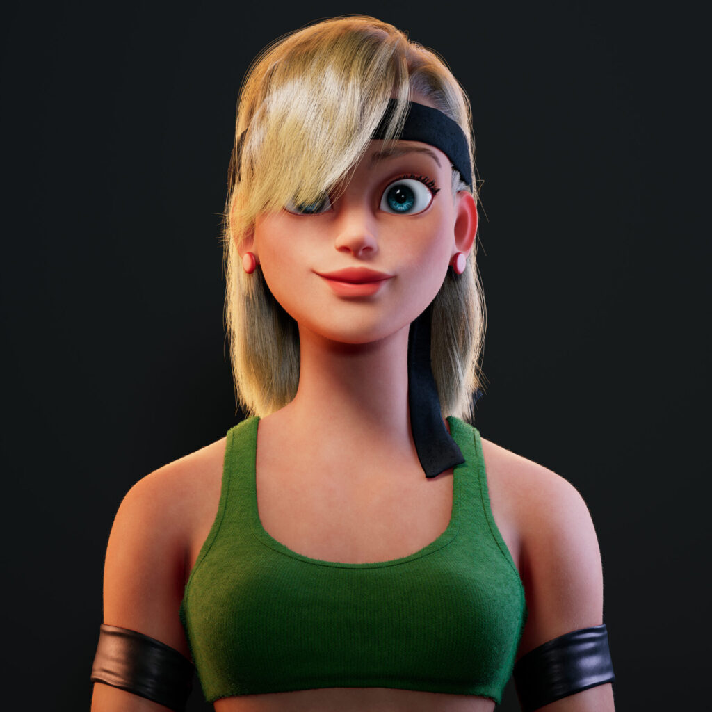 Ricky's 3D art of character "Sonya" from Mortal Kombat.