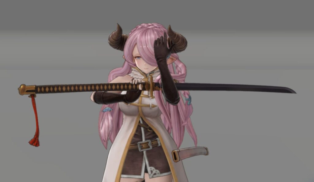 Narmaya pose example (emote/victory pose) without guide motion