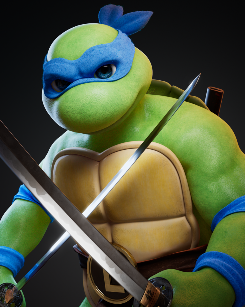 Ricky's 3D art of character "Leo" from the Teenage Mutant Ninja Turtles.