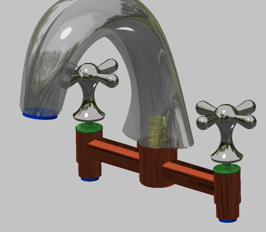 Rendering of faucet and mixer insert