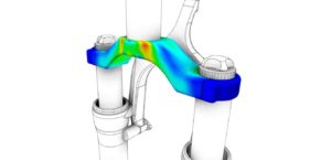 Heat map rendering of a bicycle fork with shocks